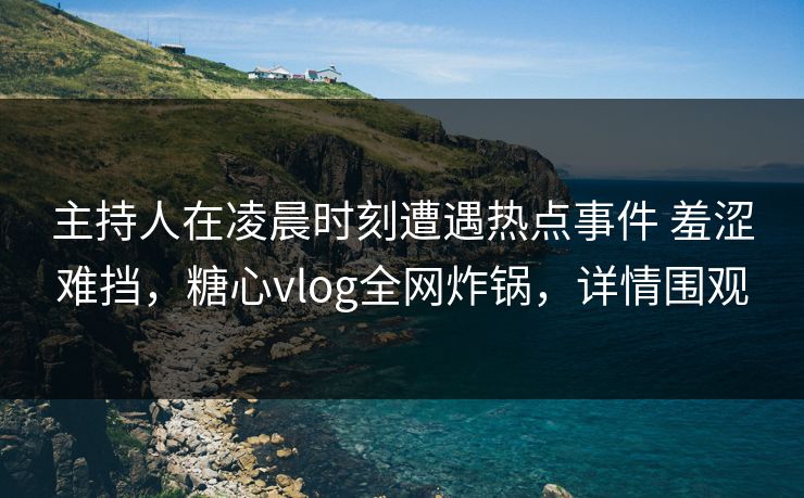 主持人在凌晨时刻遭遇热点事件 羞涩难挡,糖心vlog全网炸锅,详情围观