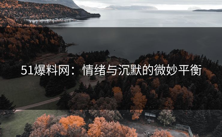 51爆料网:情绪与沉默的微妙平衡